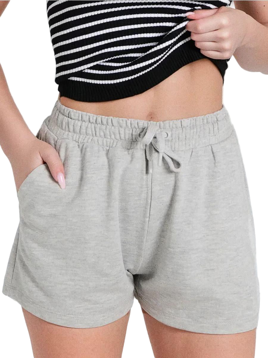 Ladies Homburg Gray Shorts – CVC French Terry Fabric | Soft, Comfy & Adjustable Waist