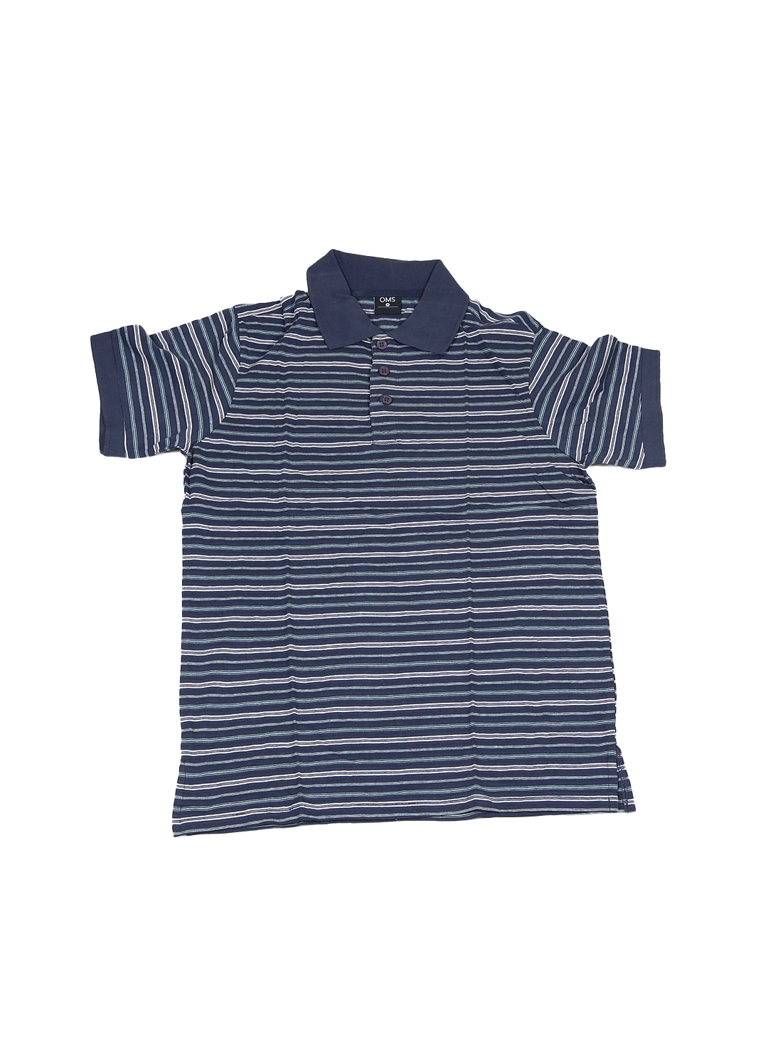 Men’s Navy Blue Striped Polo Shirt – Soft Cotton Blend | Classic Summer Casual Wear
