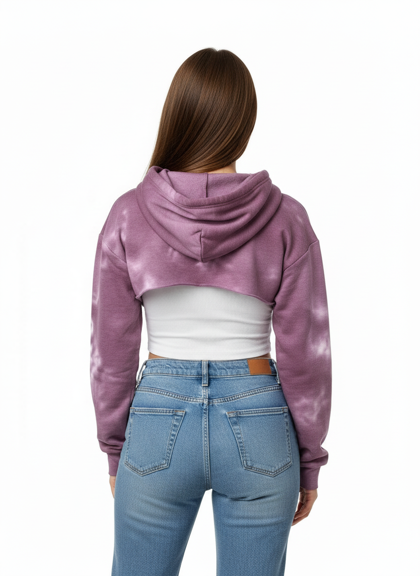 Ladies Magenta Cropped Hoodie – Trendy & Comfortable Casual Wear