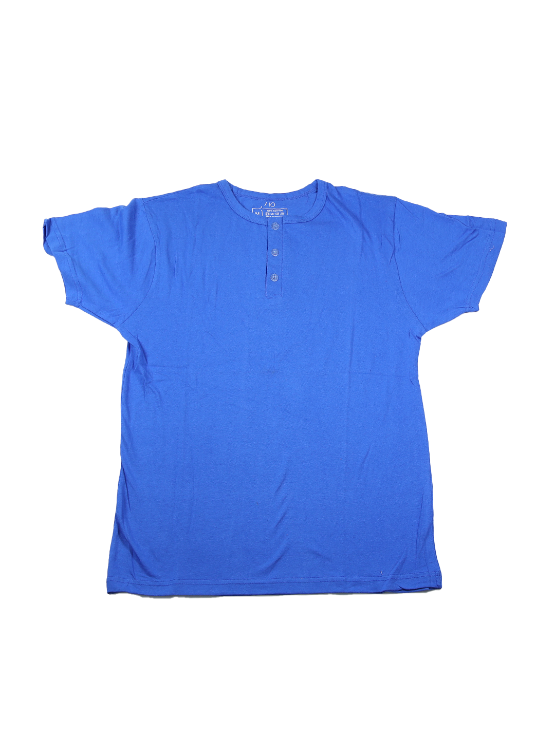 Men’s Royal Blue Henley T-Shirt – Casual Summer Wear | Soft Cotton Button Neck Tee