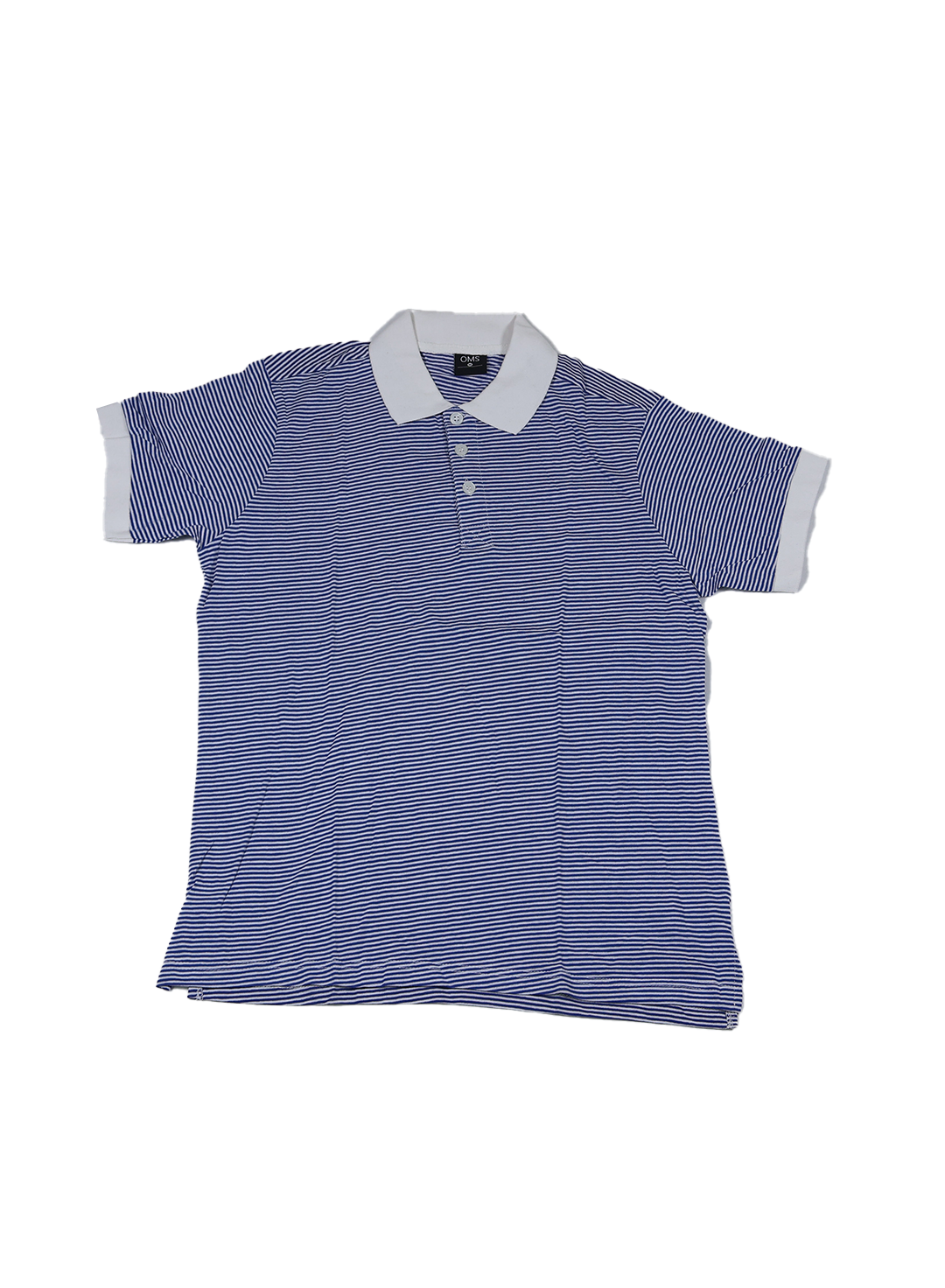 Men’s Blue & White Striped Polo Shirt – Cotton Blend Summer Wear | Smart Casual T-Shirt