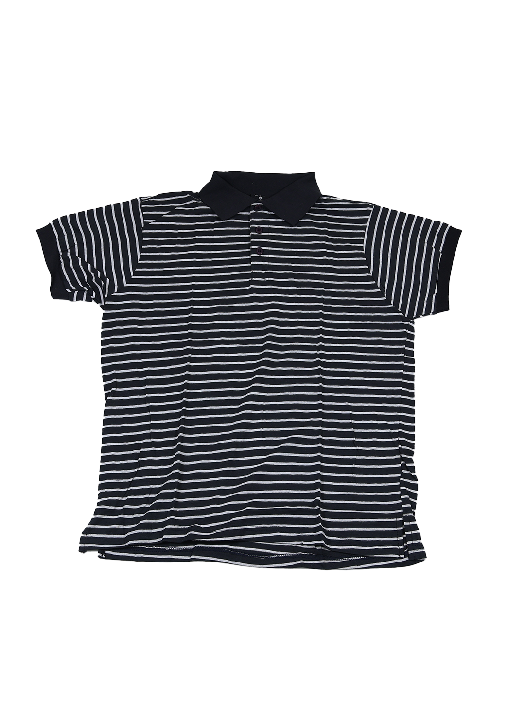 Men’s Black & White Striped Polo Shirt – Soft Cotton Summer Wear | Classic Casual Style