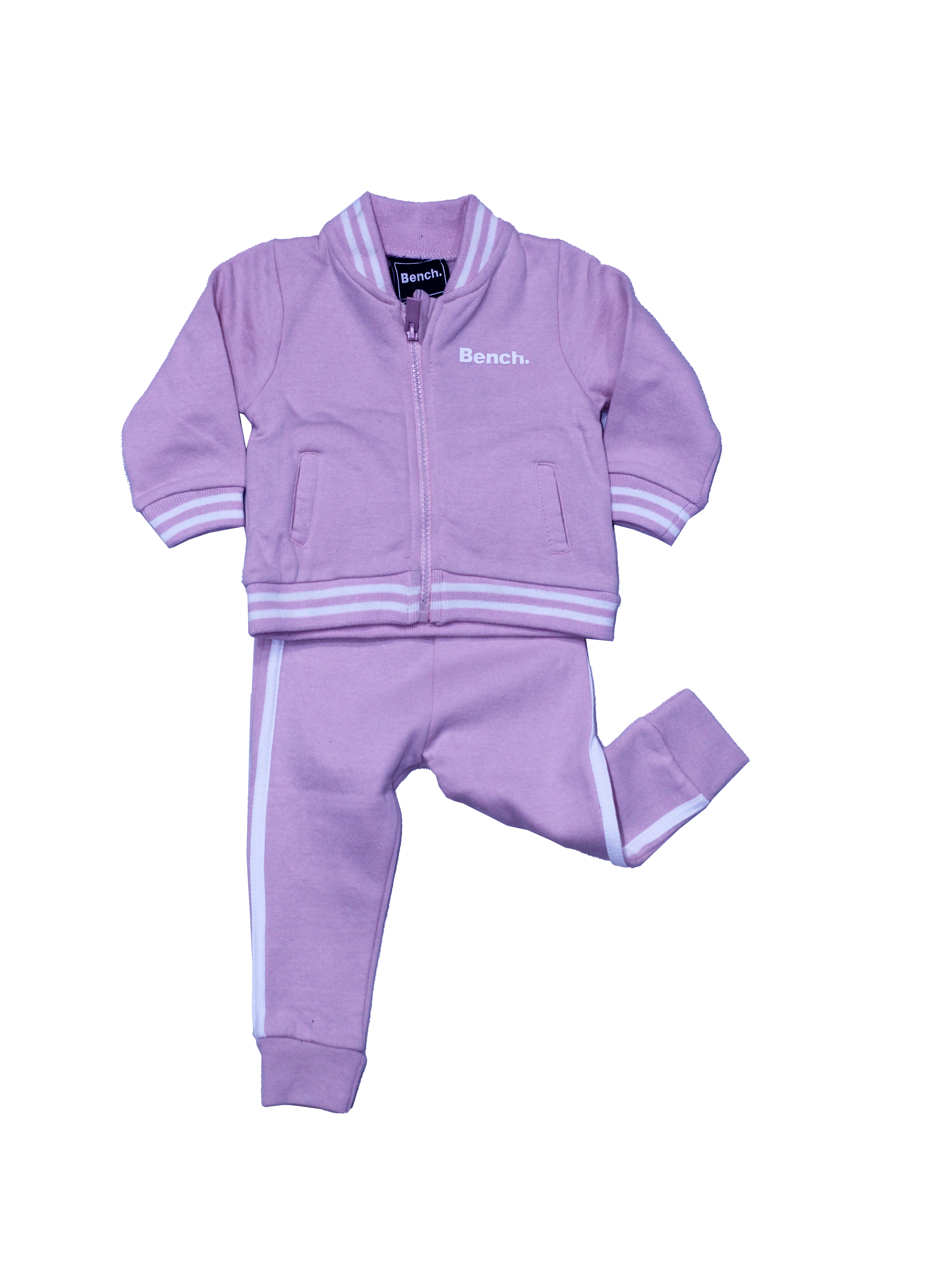 Baby Bench Zipper Sweatshirt & Trouser Set – Pink, Comfortable Everyday Wear