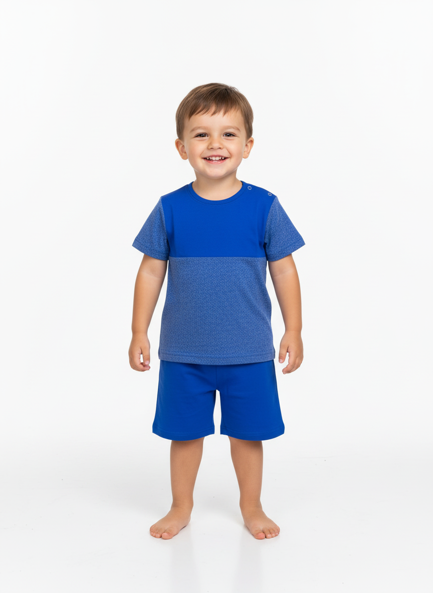 Kids Royal Blue Shorty Set – Soft & Stylish Daily Wear | Central