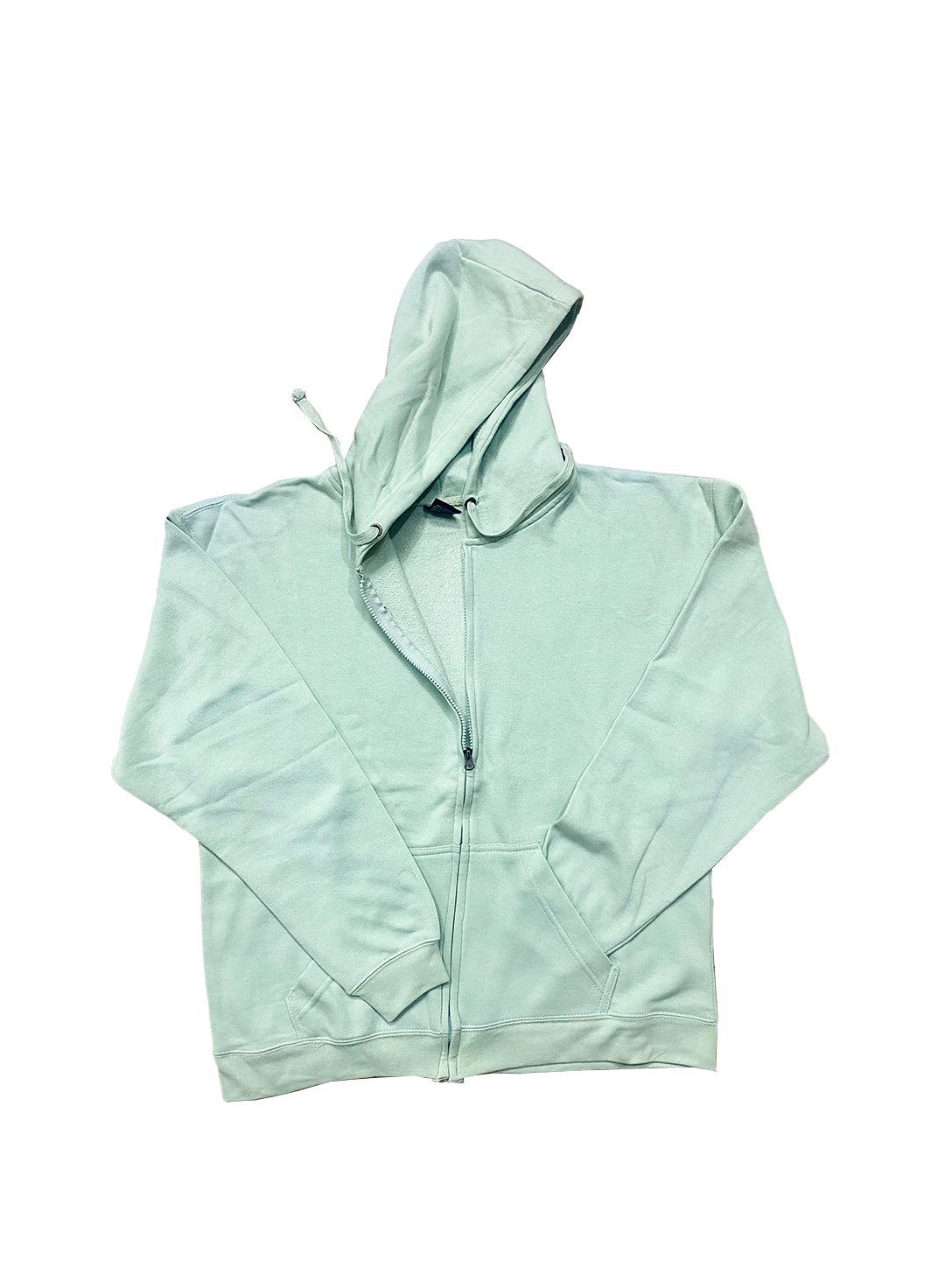 Unisex Light Green Zip-Up Hoodie – Soft Everyday Essential