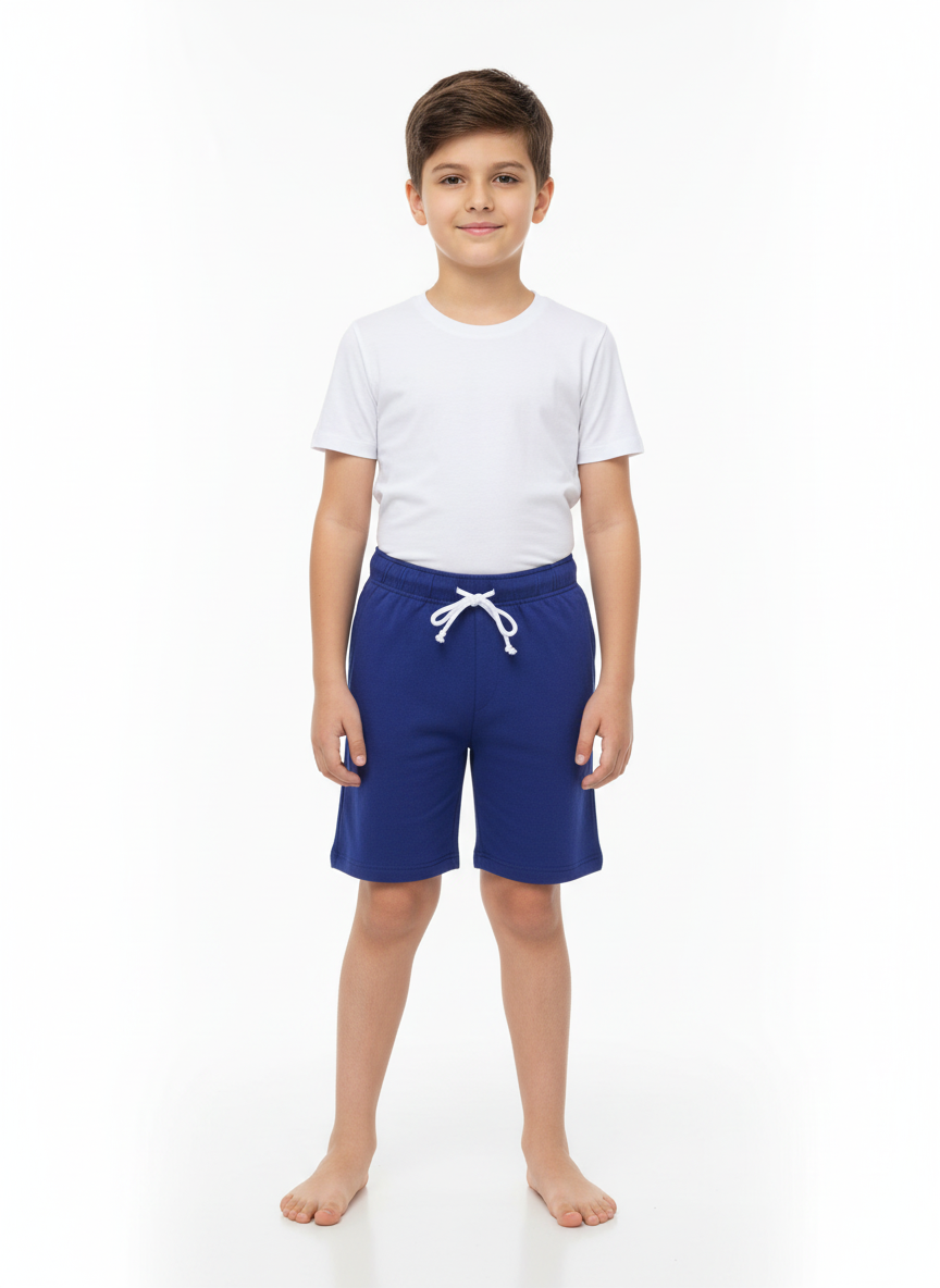 Kids Cotton Shorts – Navy Blue