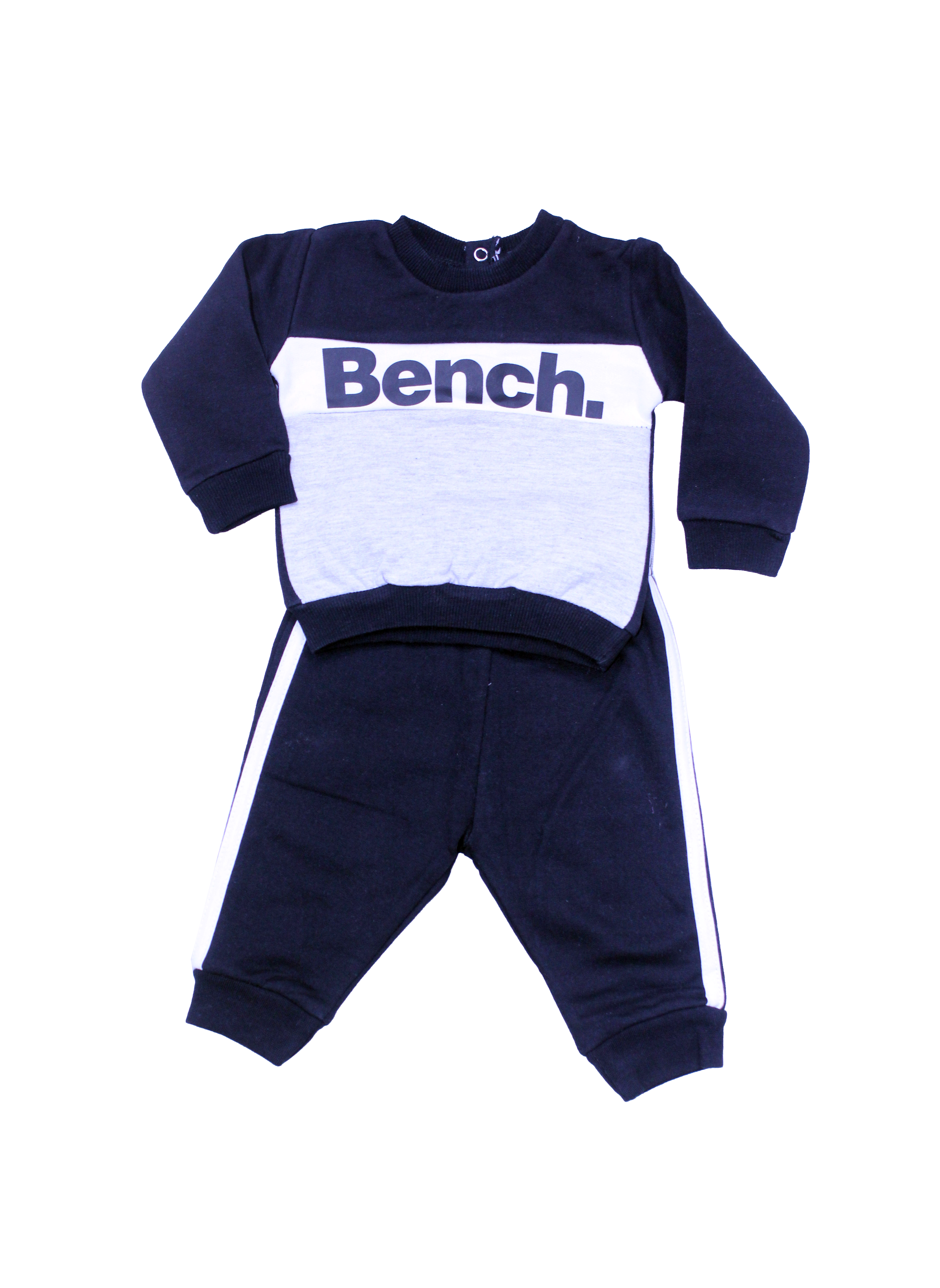Baby Sweatshirt & Trouser Set – Black & White Bench Design, Comfortable Everyday Wear