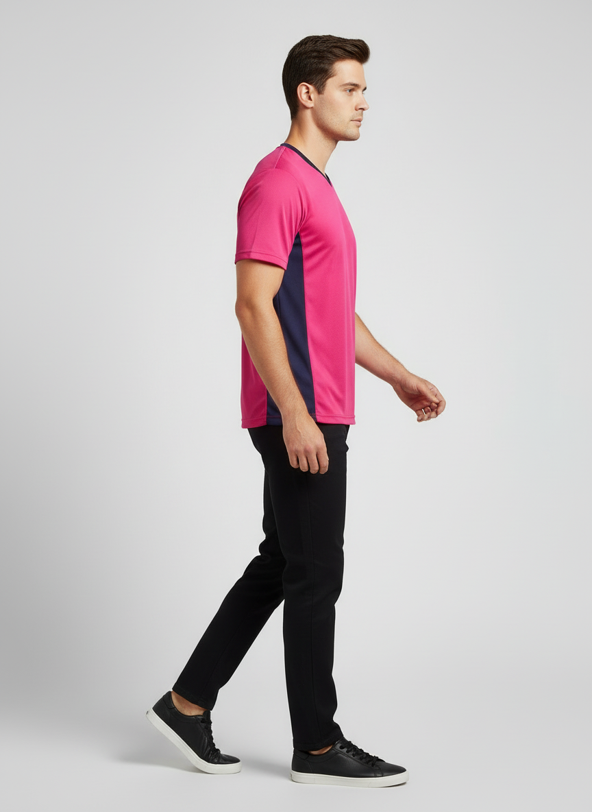 Men’s Red & Black Half-Sleeve Dry Fit Shirt – Sports & Gym Wear