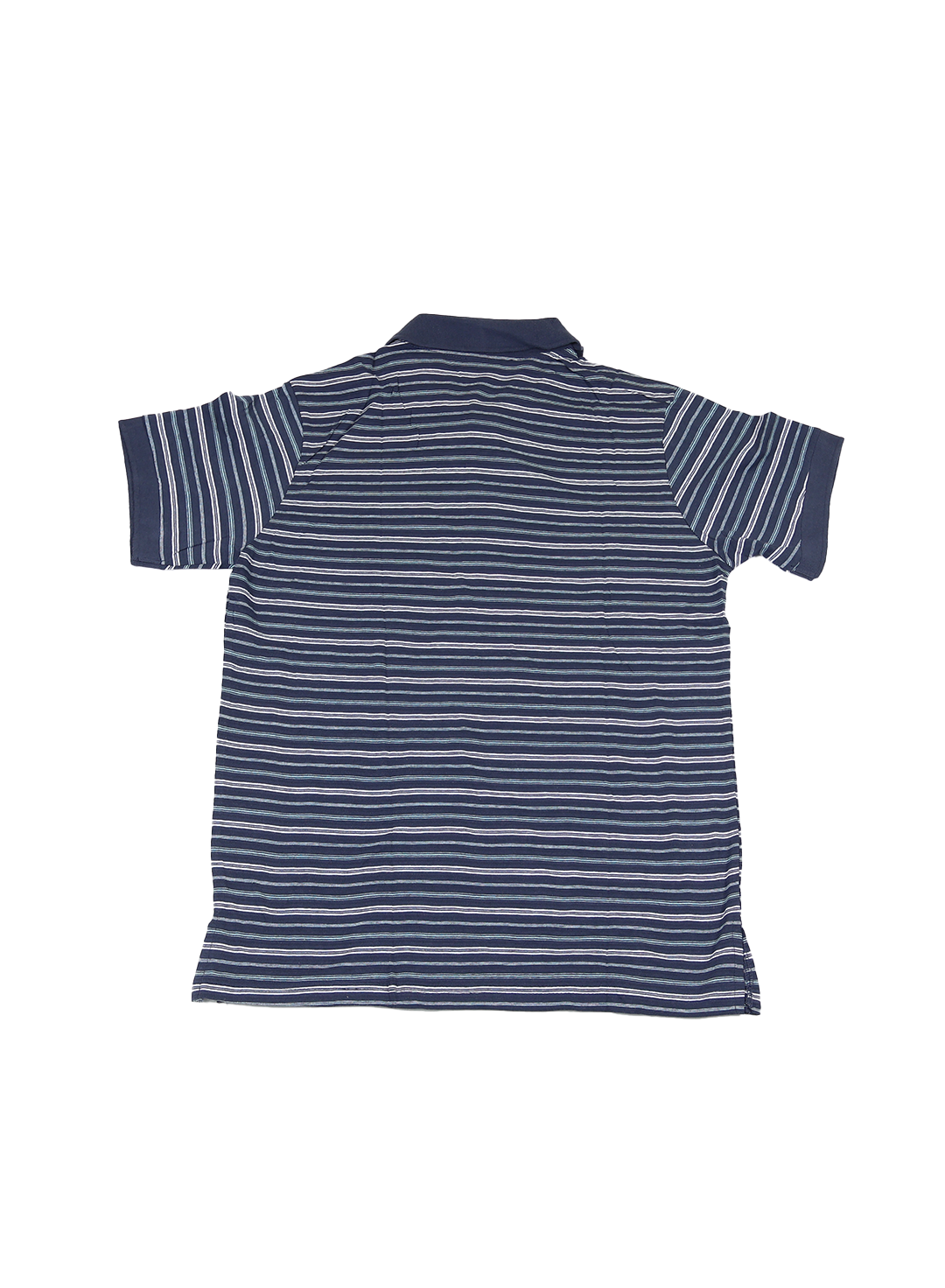 Men’s Navy Blue Striped Polo Shirt – Soft Cotton Blend | Classic Summer Casual Wear