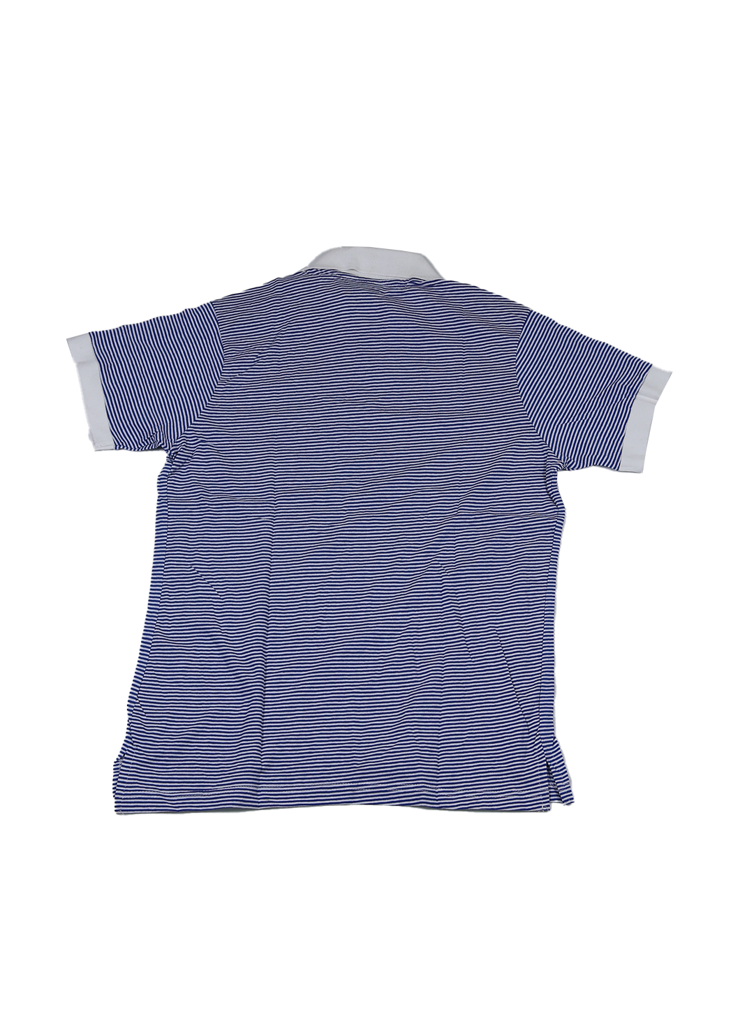 Men’s Blue & White Striped Polo Shirt – Cotton Blend Summer Wear | Smart Casual T-Shirt