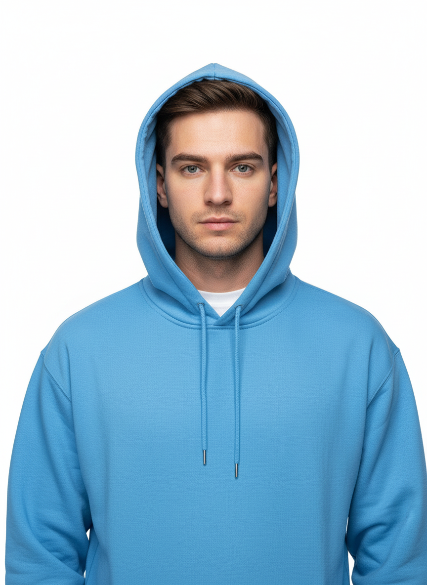 Men’s Premium Sky Blue Pullover Hoodie – Soft, Warm & Everyday Casual Wear