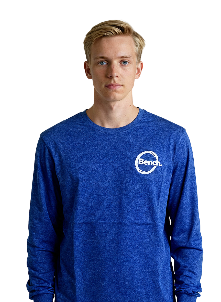 Bench Men’s Blue Long Sleeve Crew Neck T-Shirt