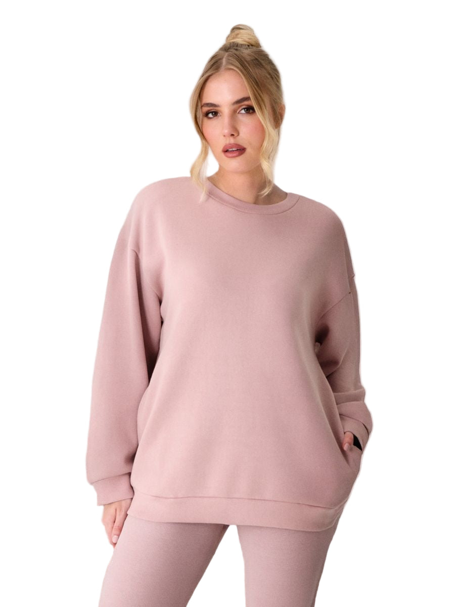 Ladies Pastel Pink Sweatshirt – Soft, Cozy & Everyday Casual Wear