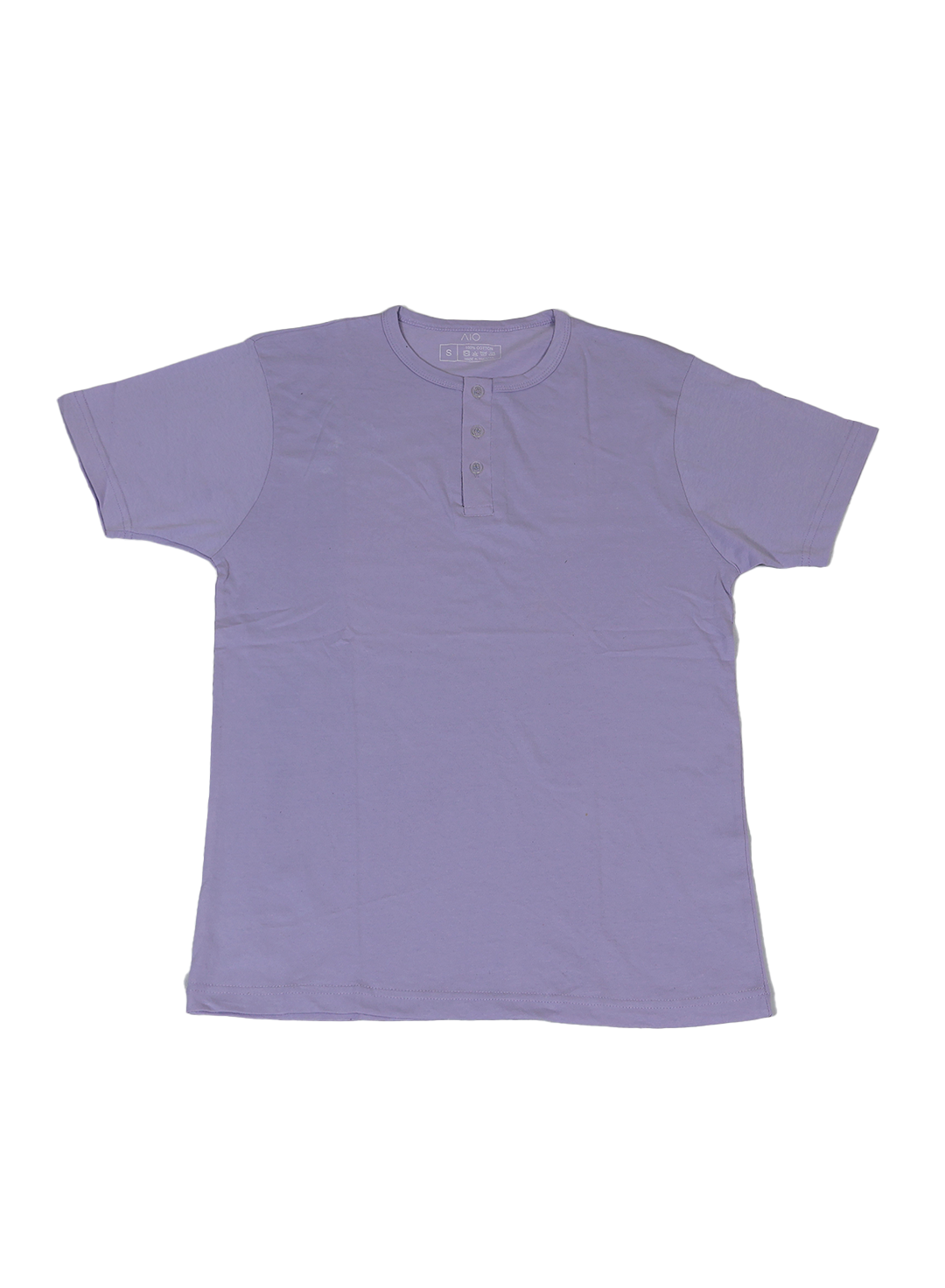 Men’s Purple Henley T-Shirt – Casual Summer Wear | Soft Cotton Button Neck Tee