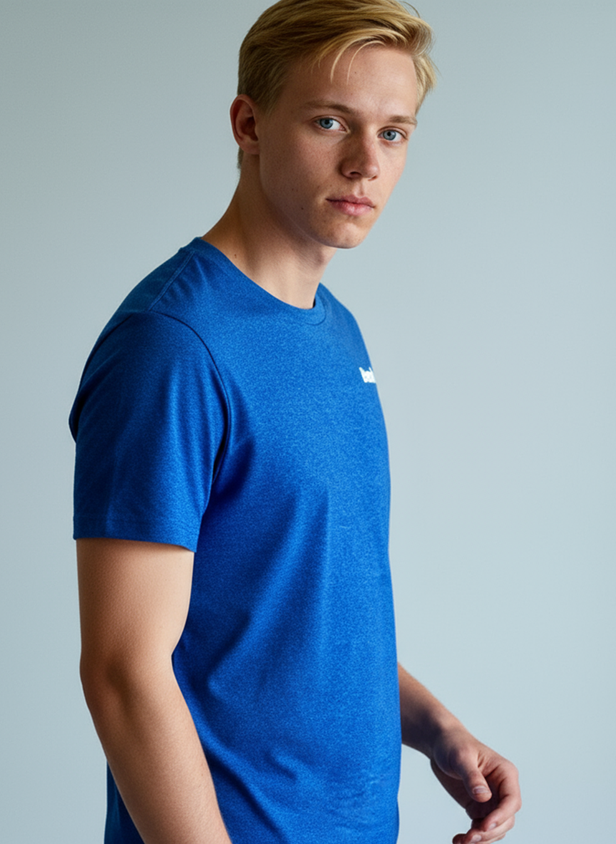 Bench Men’s Blue Half Sleeve Crew Neck T-Shirt