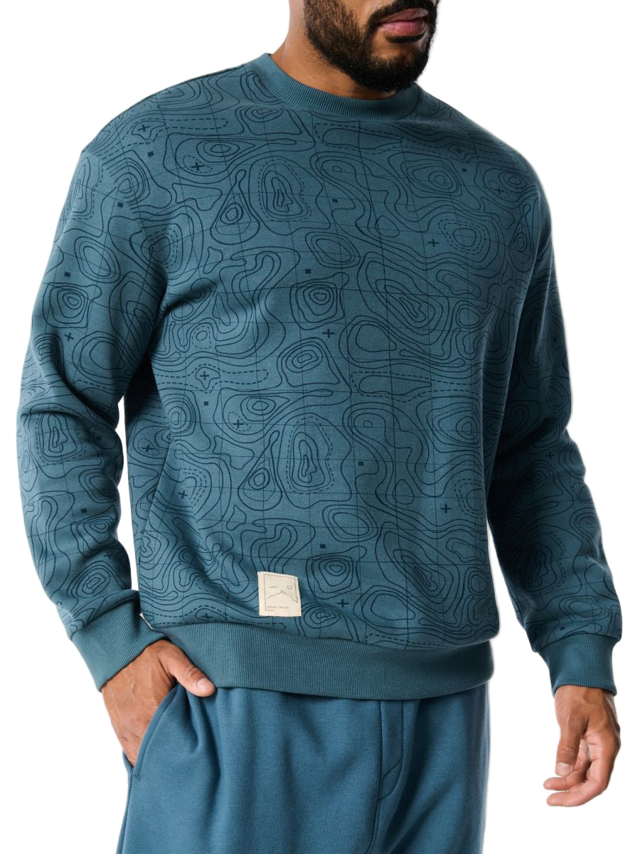Men’s Premium Blue Sweatshirt – Minimal Lining Design & Soft Winter Wear