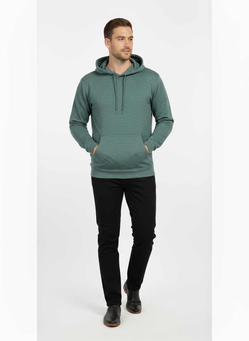 Men’s Green Hoodie – Soft Fleece Winter Sweatshirt | Casual & Comfortable Hoodie for Men