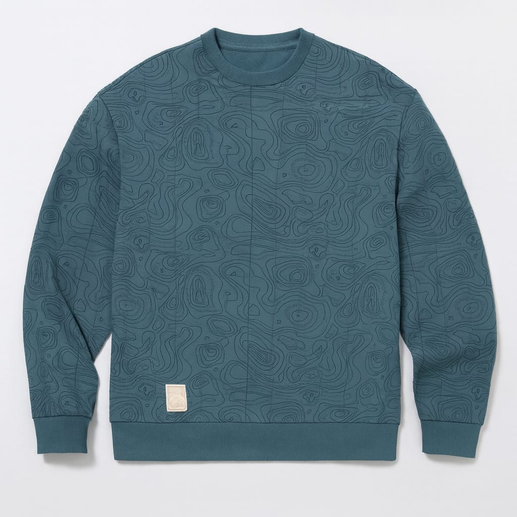Men’s Premium Blue Sweatshirt – Minimal Lining Design & Soft Winter Wear