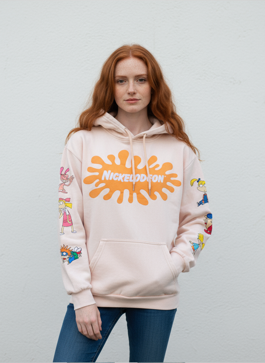 Unisex Nickelodeon Graphic Hoodie – Peach