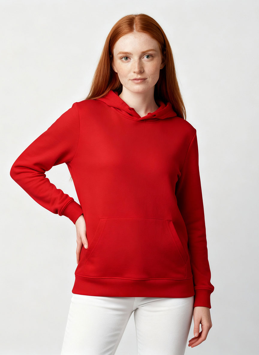 Unisex Red Hoodie – Soft Fleece Winter Sweatshirt | Cozy & Stylish Casual Wear