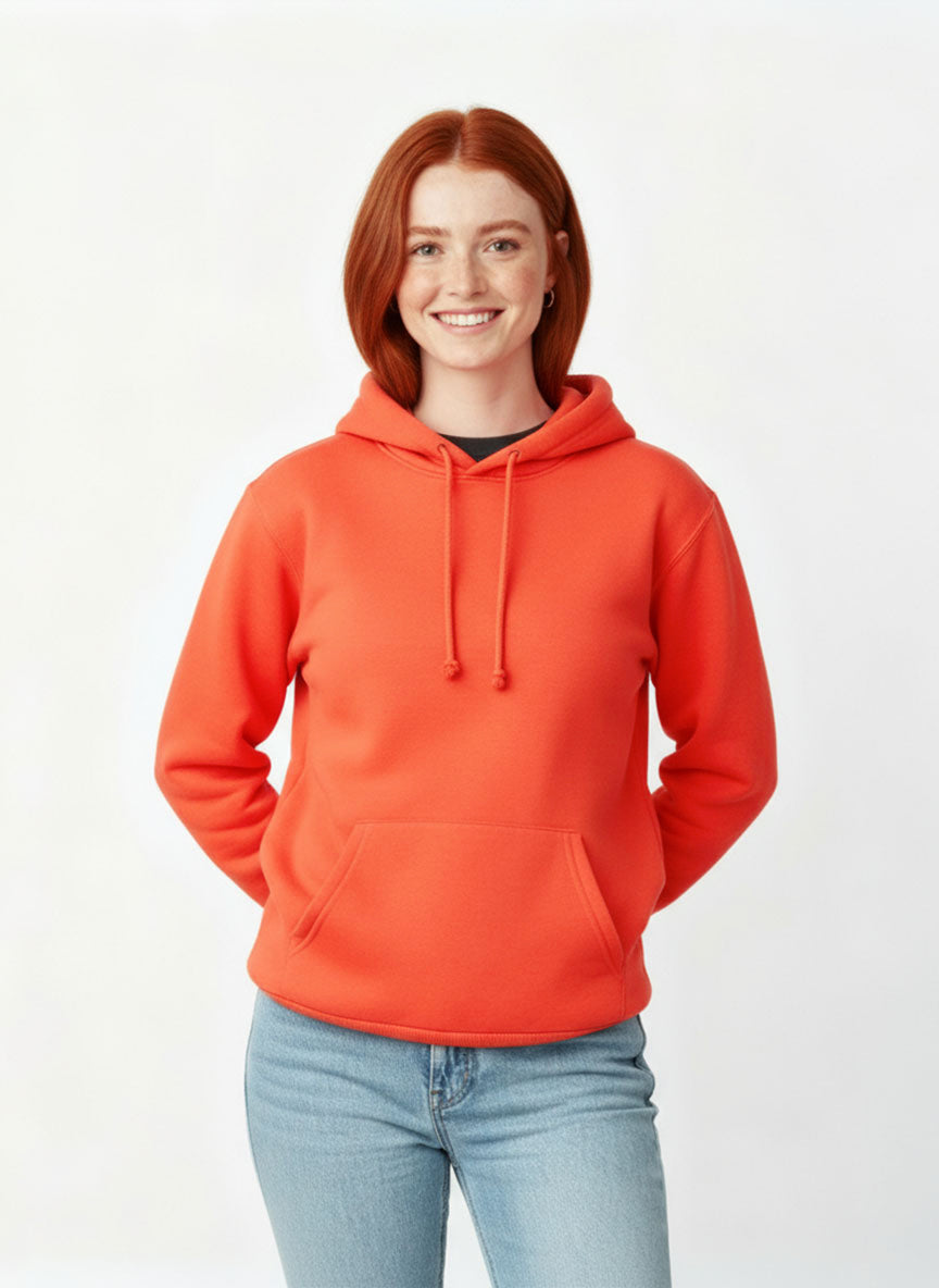 Unisex Orange Hoodie – Soft Fleece Winter Sweatshirt | Cozy & Stylish Casual Wear